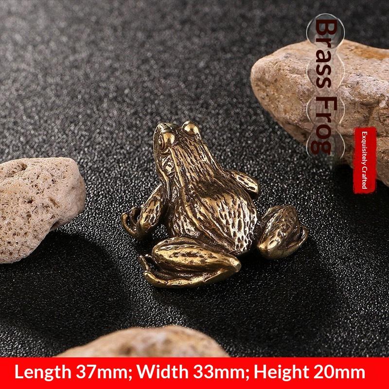 Feng Shui Copper Fortune Pocket Money Toad Brass Figurine Indoor Outdoor Decor Statue No Electricity Required