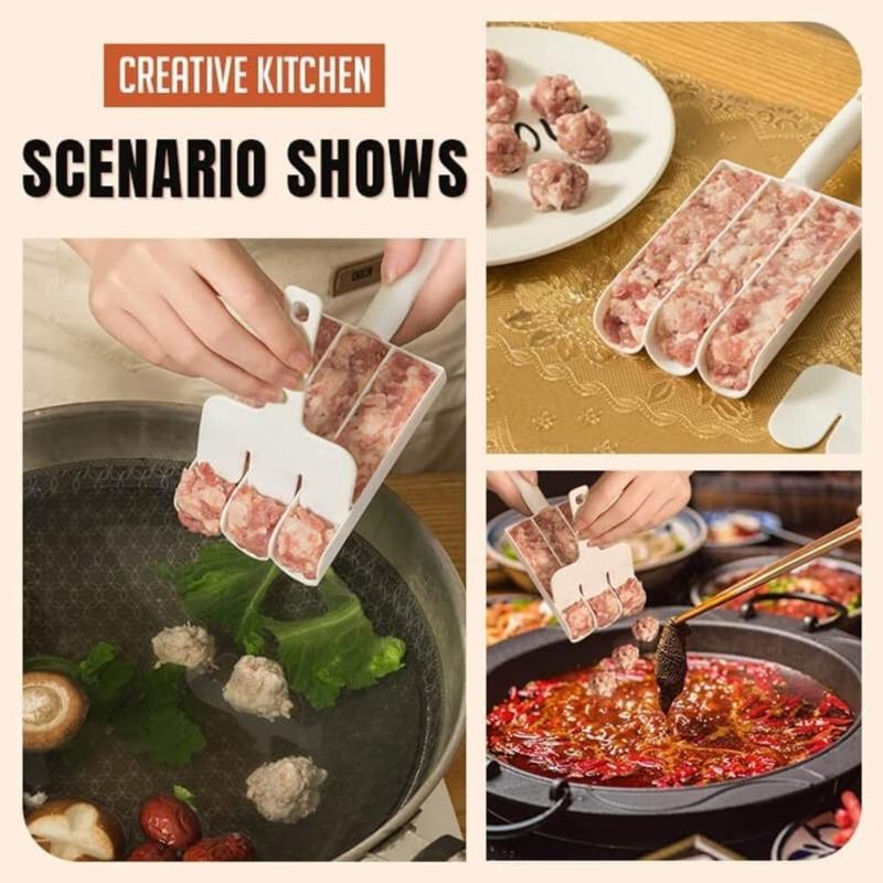 3-teiliger Fleischbällchenformer Haushalts-Fleischbällchen-Herstellungsartefakt Küche Auspressen Fischbällchen Pressen Frittierte Fleischbällchen Werkzeuge