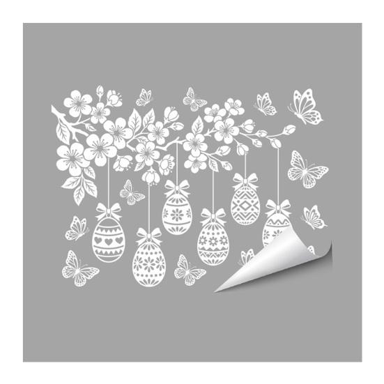 

Glass Sticker Static Window Film Peel Stick No Glue Privacy Window Film Easter Bunny Egg Design Easy Remove Bubble-Free Decorative Window Film C