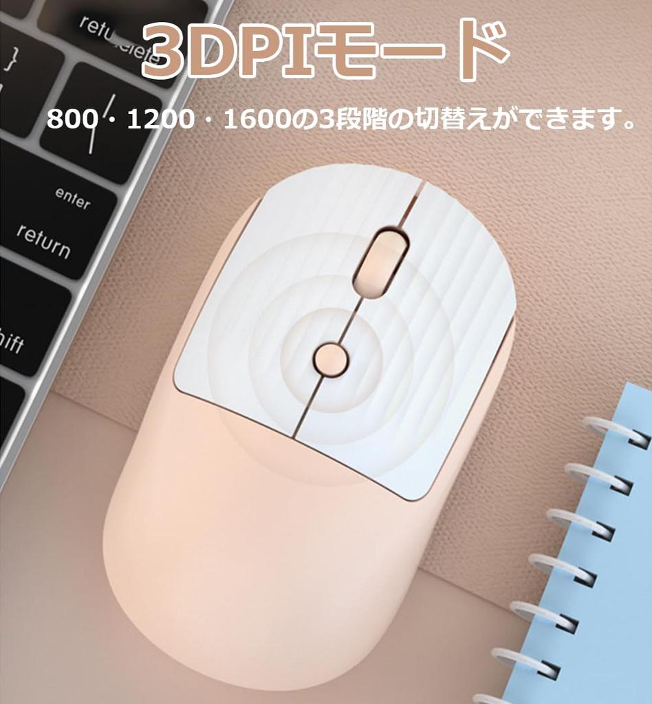 Wireless Mouse, Type-C Rechargeable, Cute Design, Right-Handed, 500mAh Built-in Lithium Battery, 2.4GHz Optical, Compact, Lightweight, 80012001600