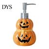 Hand Soap Bottle Halloween Ceramic Ghost Dispenser, with Stainless Steel Pump, Pumpkin Refillable Spooky Dispenser Liquid Container, Empty Shower Gel