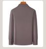 [Modal+Mulberry Silk+Cashmere] Dark Striped Jacquard Long-sleeved Shirt for Men's Casual Base