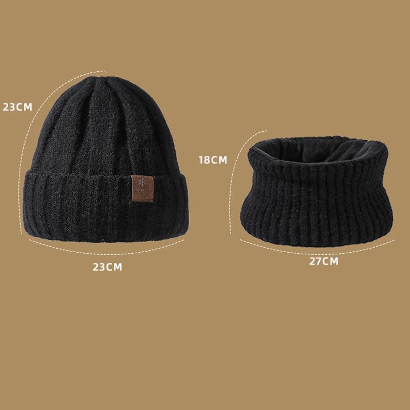 Strickmütze Schal Kit Herren Damen Winter Dicke warme Mütze Zweiteilige Gehörschutz Wollmütze