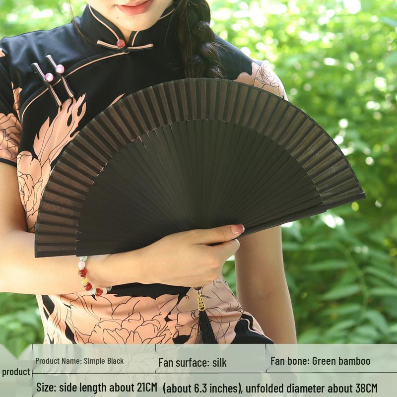 Red Ancient Style Chinese Folding Dance Fan - Easy To Open & Close, Perfect for Hanfu, Cheongsam, and Runway Shows