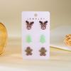 Christmas Acrylic Reindeer Xmas Tree Gingerbread Christmas Hat Stud Earrings Set Holiday Earrings Jewelry Gifts For Women Men