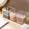 1/3pcs Clear Acrylic Makeup Organizer - Golden Handles Dustproof, Compact Desktop Vanity Box for Jewelry/Toothpicks/Beauty Tools