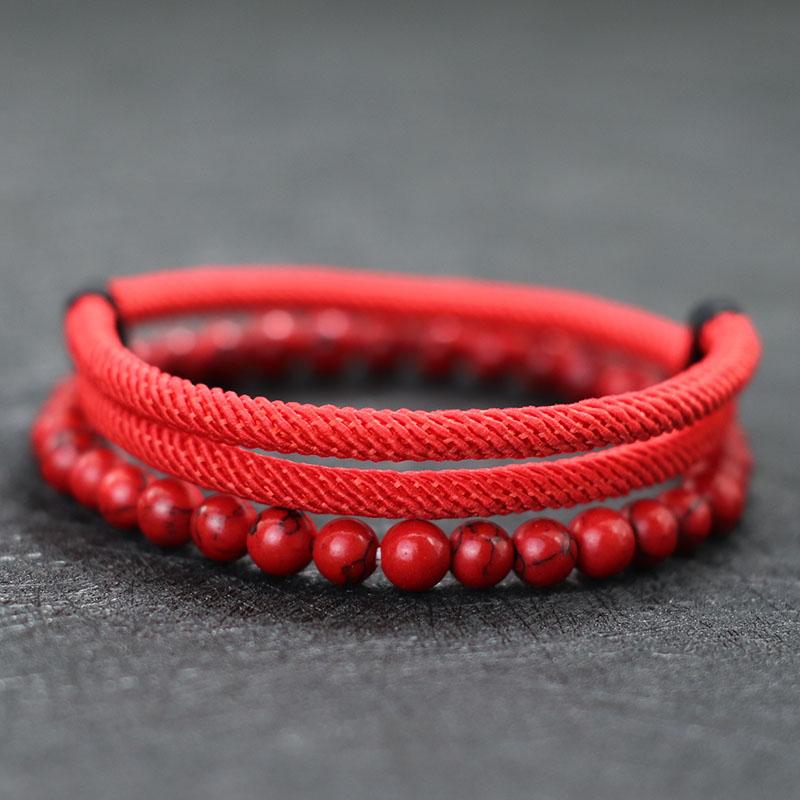Fashion 2Pcs Men Bracelet Set 4mm Nylon Rope Braclet Homme 6mm Onyx Stone Braslet Leisure Accessories Armband Herren Pulsera