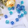 Rounds Corner Six Sided Dices Bulk, Pack of 50 Assorted Color 12mm D6 Acrylic Dices Cubes with Number Dots for Kids Use