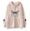 2023 Cross-border spider web zipper foreign trade sweater street tide spring and autumn hoodie American retro casual coat women