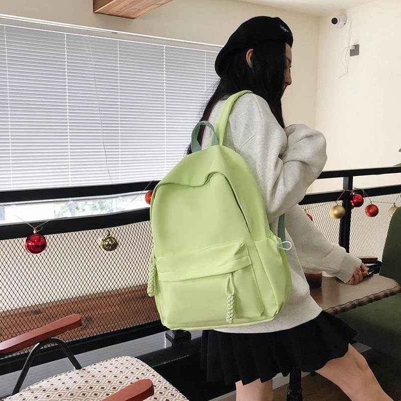 Schoolbag Schoolbag Female Ins College Students Simple Fashion Solid Color Large Capacity Junior High School Students New Trend Backpack Backpack