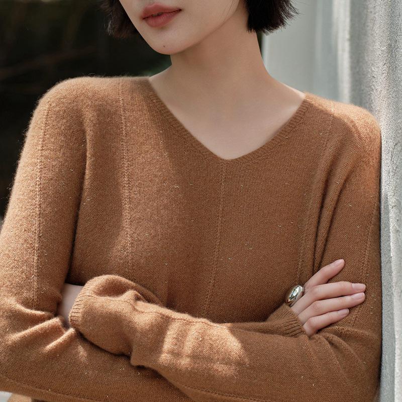 Early Autumn 100% Pure Cashmere Women's Loose Fit Seamless Knitwear