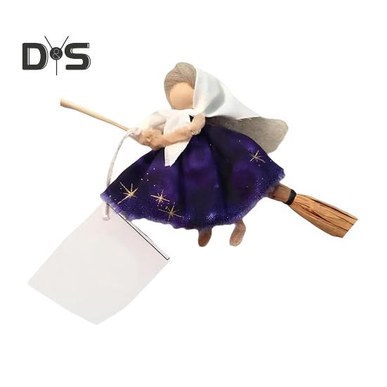 

Кукла-ведьма на холодильник, магнит ручной работы, метла на удачу, ведьма, домашний офис, кухня, холодильник, шкафчик, магнитное украшение темно-синий