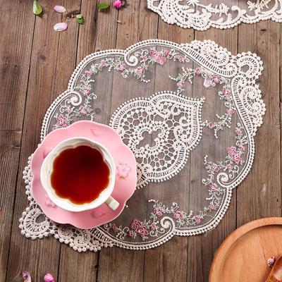 Vintage Spitzen-Platzset Tischserviette Kaffeetasse Tassenuntersetzer Stickerei Tischdecke Essmatte Heim Hochzeit Party Deko Accessoire