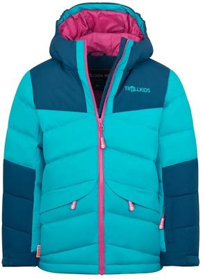 Jacket Trollkids Narvik Jacket Pro Synthetic Jacket Turquoise Blue Pink