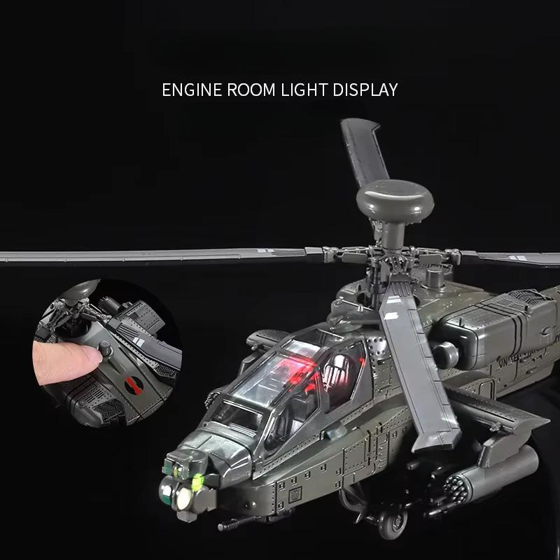 1/32 Scale Apache Black Hawk Armed Helicopter Diecast Alloy Model Collectable Toy Gifts / Collection / Children