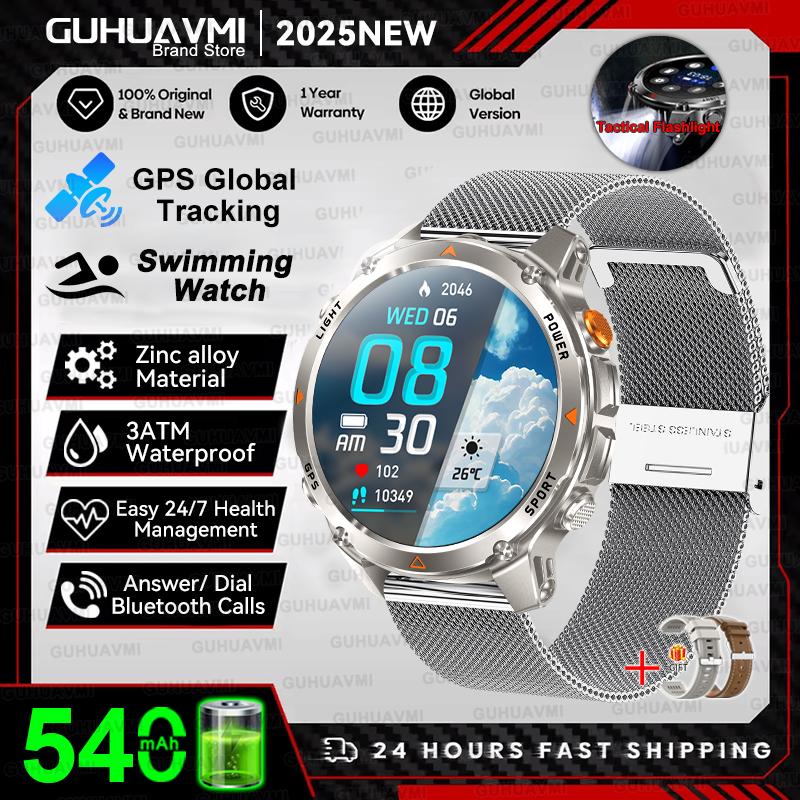 New  Professional GPS Sports Smart Watch Men 1.46" AMOLED Screen 3ATM Compass Fitness Tracker Military Smartwatch