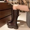 7Cm thick-soled knight boots women's 2025 autumn and winter new small locomotive boots but knee muffin boots