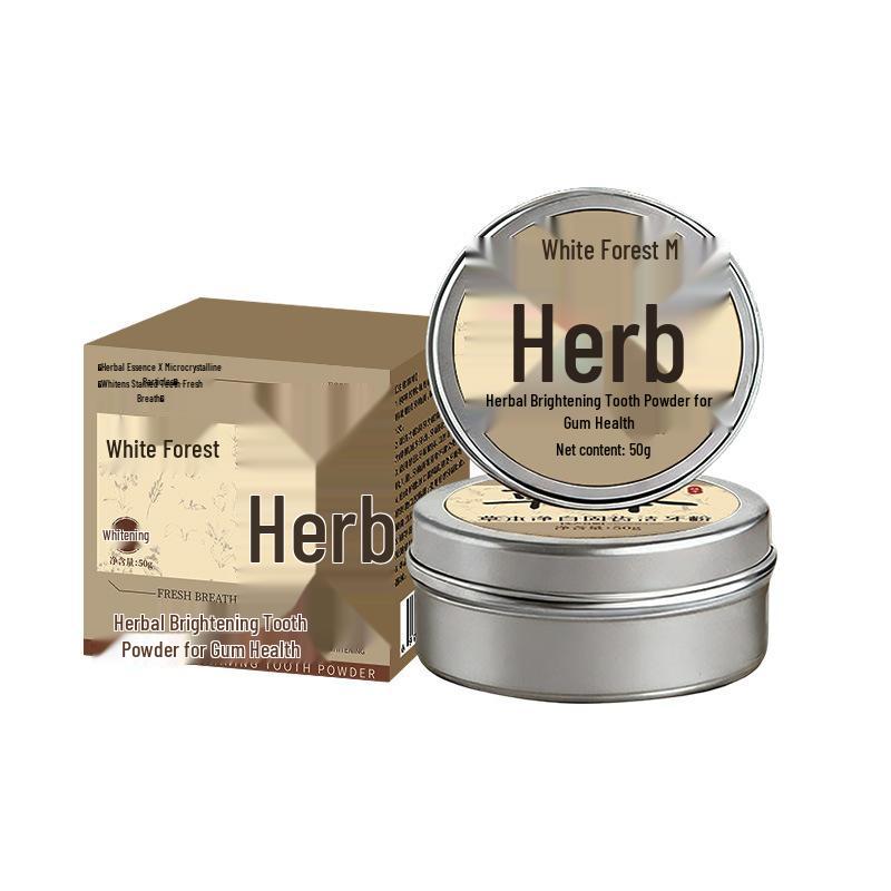 Black & White Forest Herbal Tooth Powder - Gentle Oral Care & Gum Protection