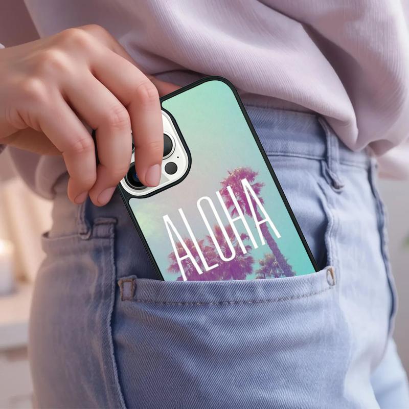 Aloha Hawaii Hawaiian Beach Palms Phone Case For iPhone 17 Air 15 16e 14 13 Pro Max Coque 12 11 Pro Max PLUS Cover