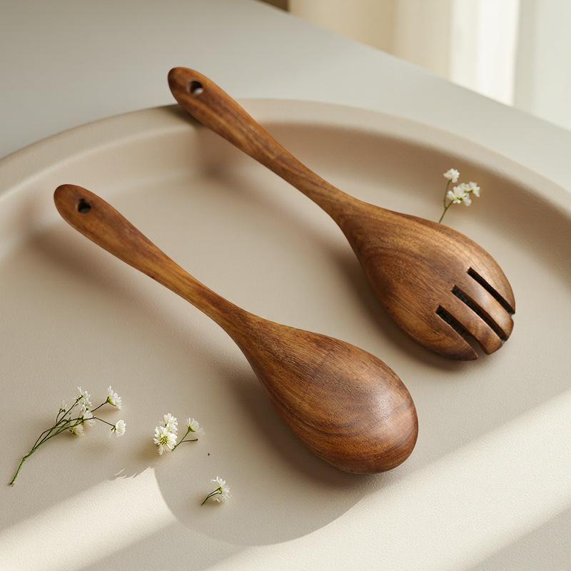 Acacia Wood Salad & Serving Spoon Set
