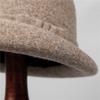 Premium Curled Woolen Hat Women's Retro Bow Bucket Hat Autumn and Winter Gold Wind Hat