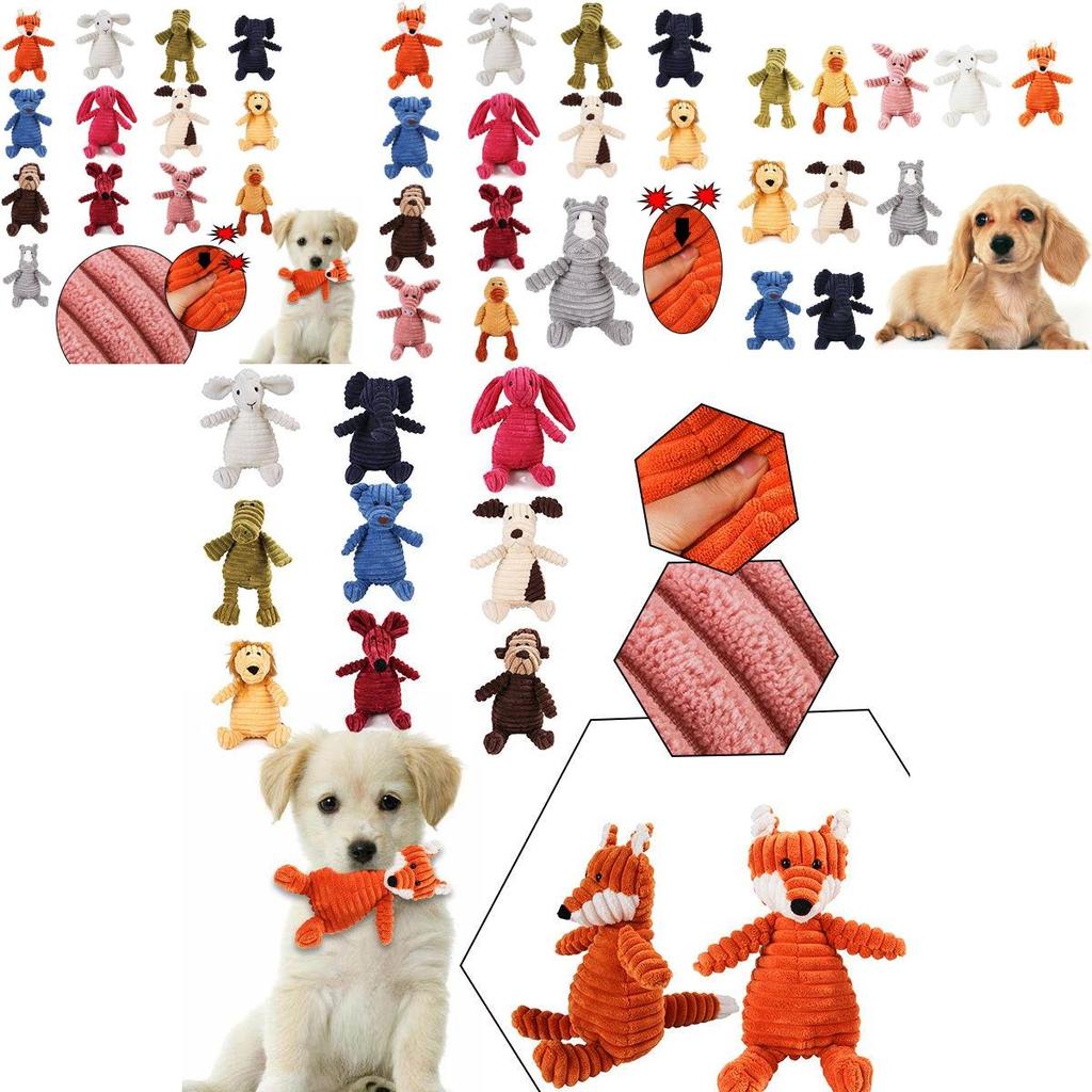 Adorable Animal Shape Corduroy Dog Toys For Small And Large Dogs