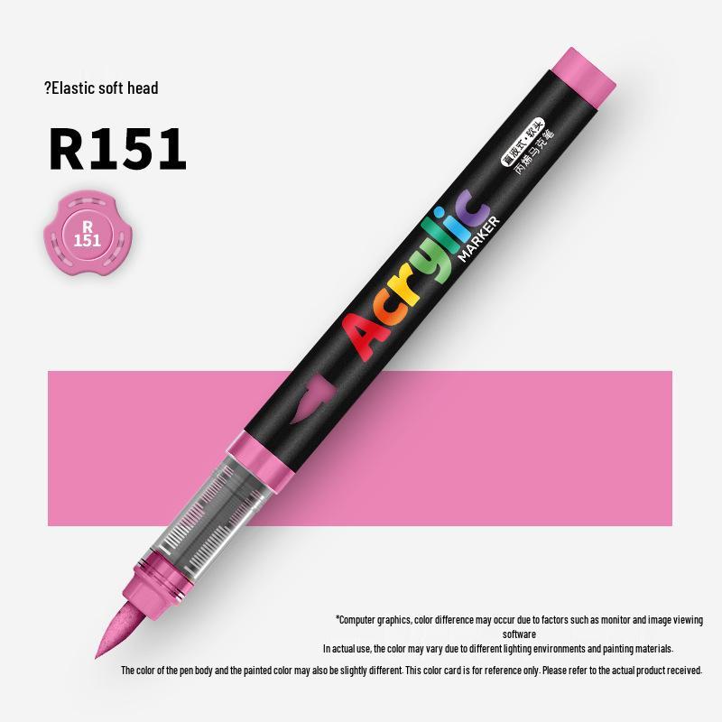 60-Color Soft Tip Liquid Ink Acrylic Marker Set for Primary School Art