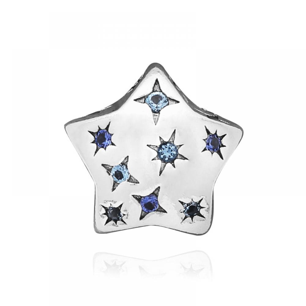 Pandora 792974c01 Bold Sparkling Star Silver Charm