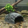Basking Cave Platform Easy to Clean Pet Hide Cave Resin Pet Hideout Safe Polished Edges Rock Basking Hideout for Terrarium