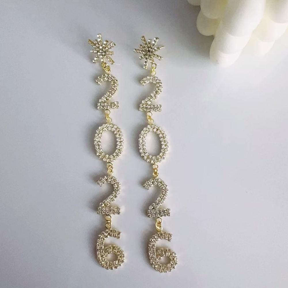 Crystal Drop Earrings High-Quality 2026 Earrings Rhinestone Earrings Long For Women'S Jewelry Christmas Party Special Events