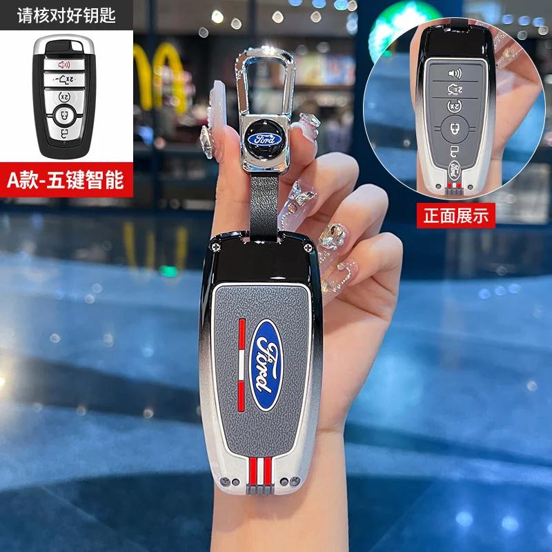 Car Sticker Ford Car Remote Key Case Full Cover Fob Auto Accessories For Ford Fusion Mustang Explorer F150 F250 F350 EcoSport Ed