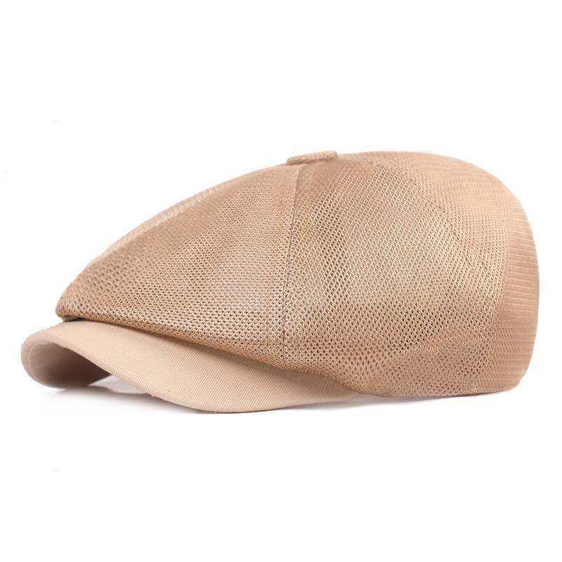 Bavlněný baret Pánská malířská čepice Newsboy čepice Klobouk Rybí kost Osmihranný klobouk