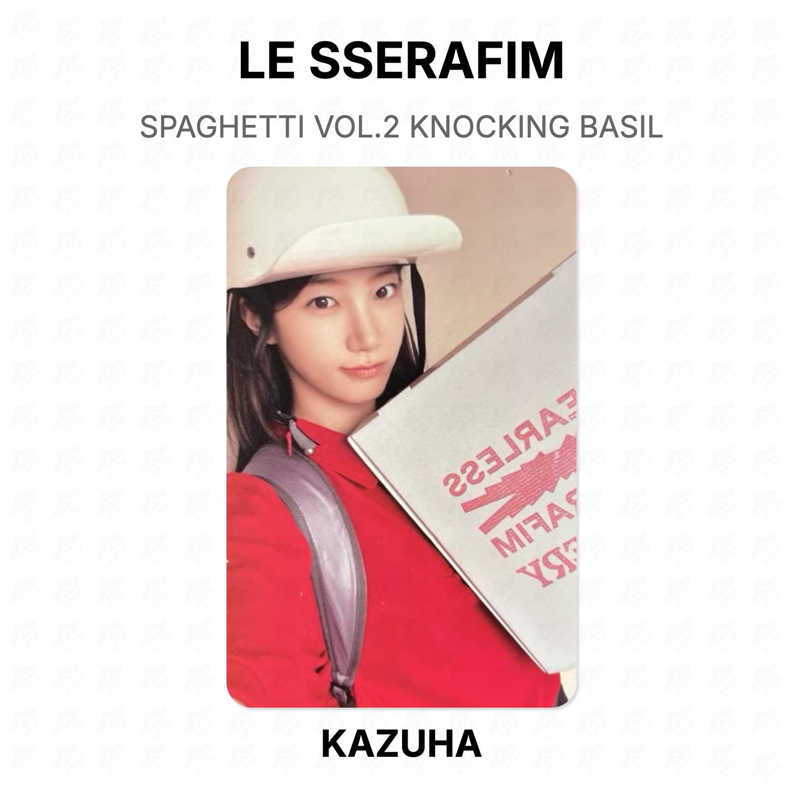 LE SSERAFIM SPAGHETTI VOL.2 KNOCKING BASIL Official Photocard KAZUHA