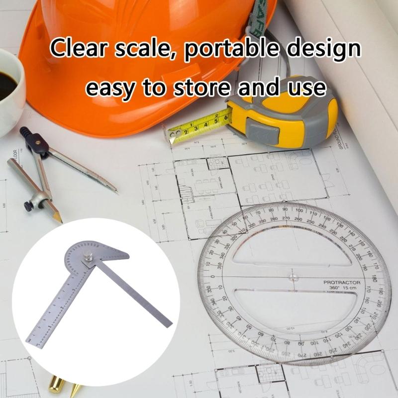 Steel Protractor with Clear Scale Easy Carry  9cm 4 Inch Protractor Easy to Carry for Students Engineers DIY Enthusiasts