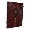Leather Journal Book Seven Chakra Stone Embossed Handmade Book of Shadows Notebook Office Diary College, Poetry, Sketch Book 33.02 x 25.4 cm