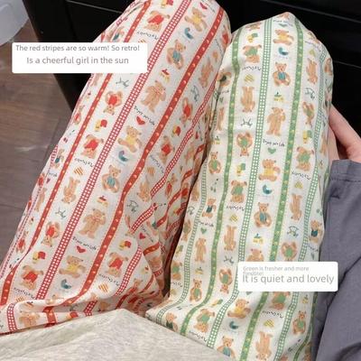 Damen Gestreifter Cartoon Pyjama: Locker sitzende Freizeithose für Frühling/Herbst, perfekt für zu Hause oder zum Ausgehen