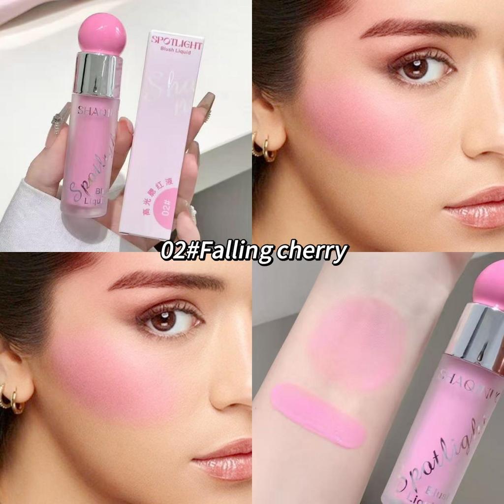 SHAQINUO Radiant Liquid Blush & Highlighter Duo 12h Dewy Glow Lightweight Water-Gel Buildable Mirror