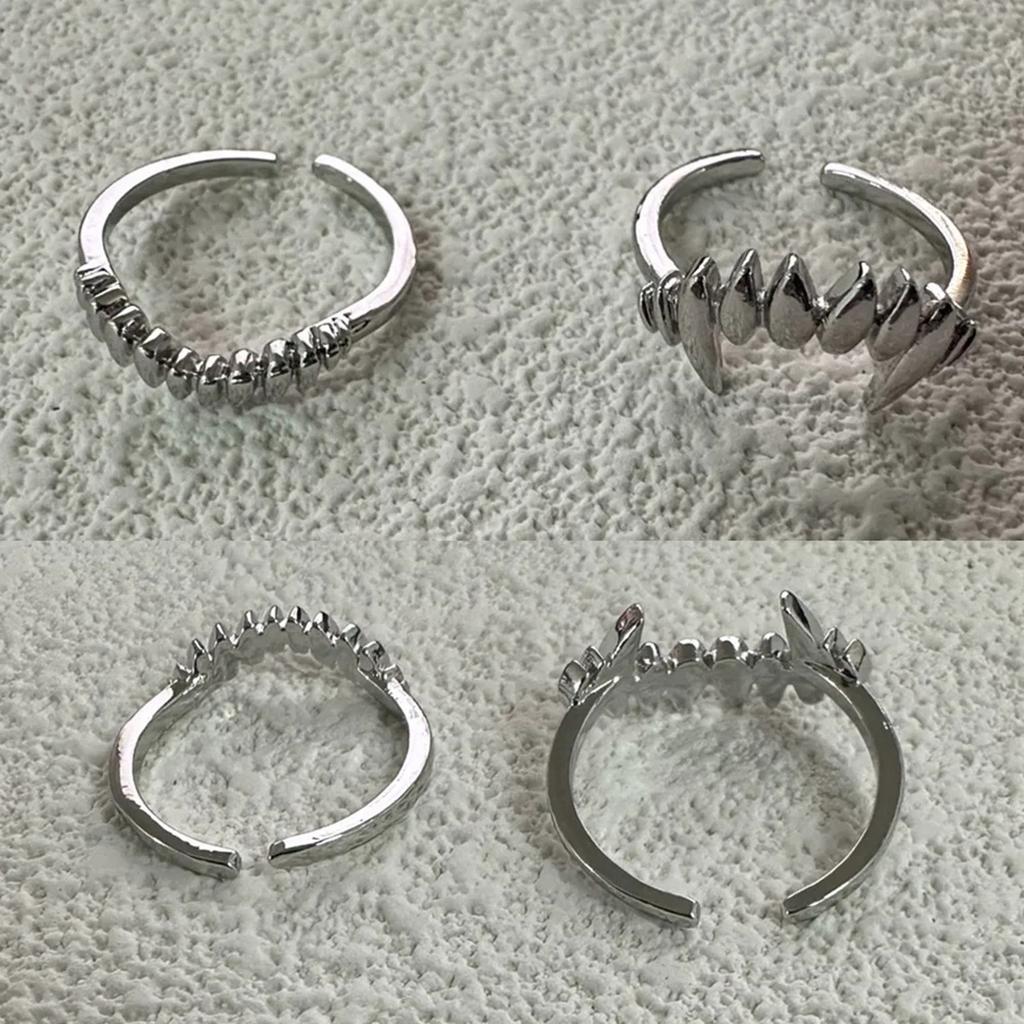 Unique Vampire Themed Split Rings Sturdy Alloy Comfort Fits Punk Styles Accessory for Men and Women Casual Wear