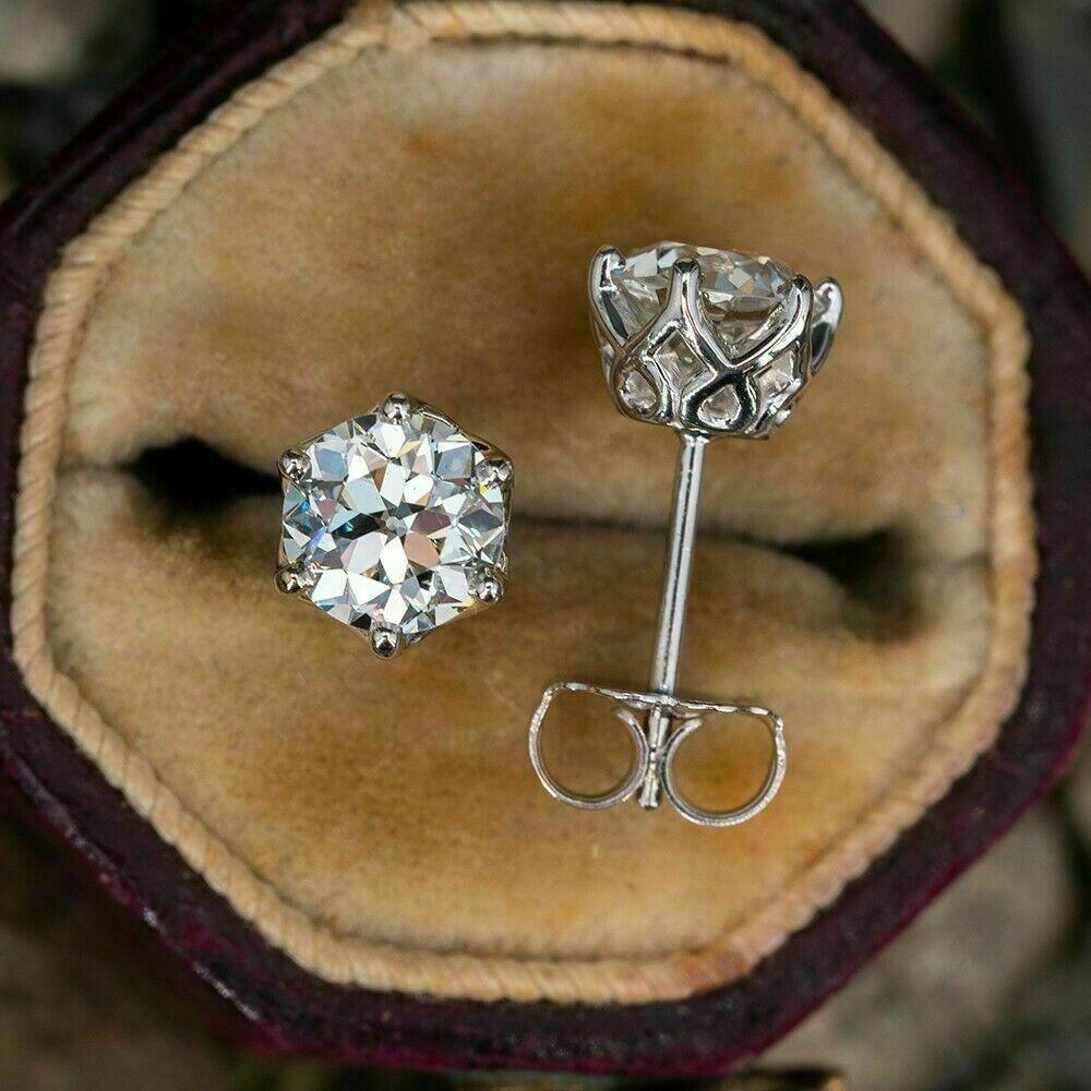 6.5mm Moissanite Mesh Stud Earrings Classic Women Earrings D VVS1 Delicate Jewelry