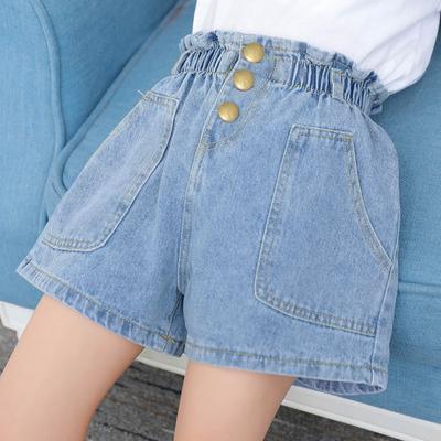 Girls Denim Shorts 2026 Children Clothing Casual Embroidery Print Outer Wear Loose Thin Hot Pants Girl Jeans
