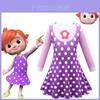 Adorable Cocomelon Kids Princess Dress With Long Sleeves And Cartoon Anime Print