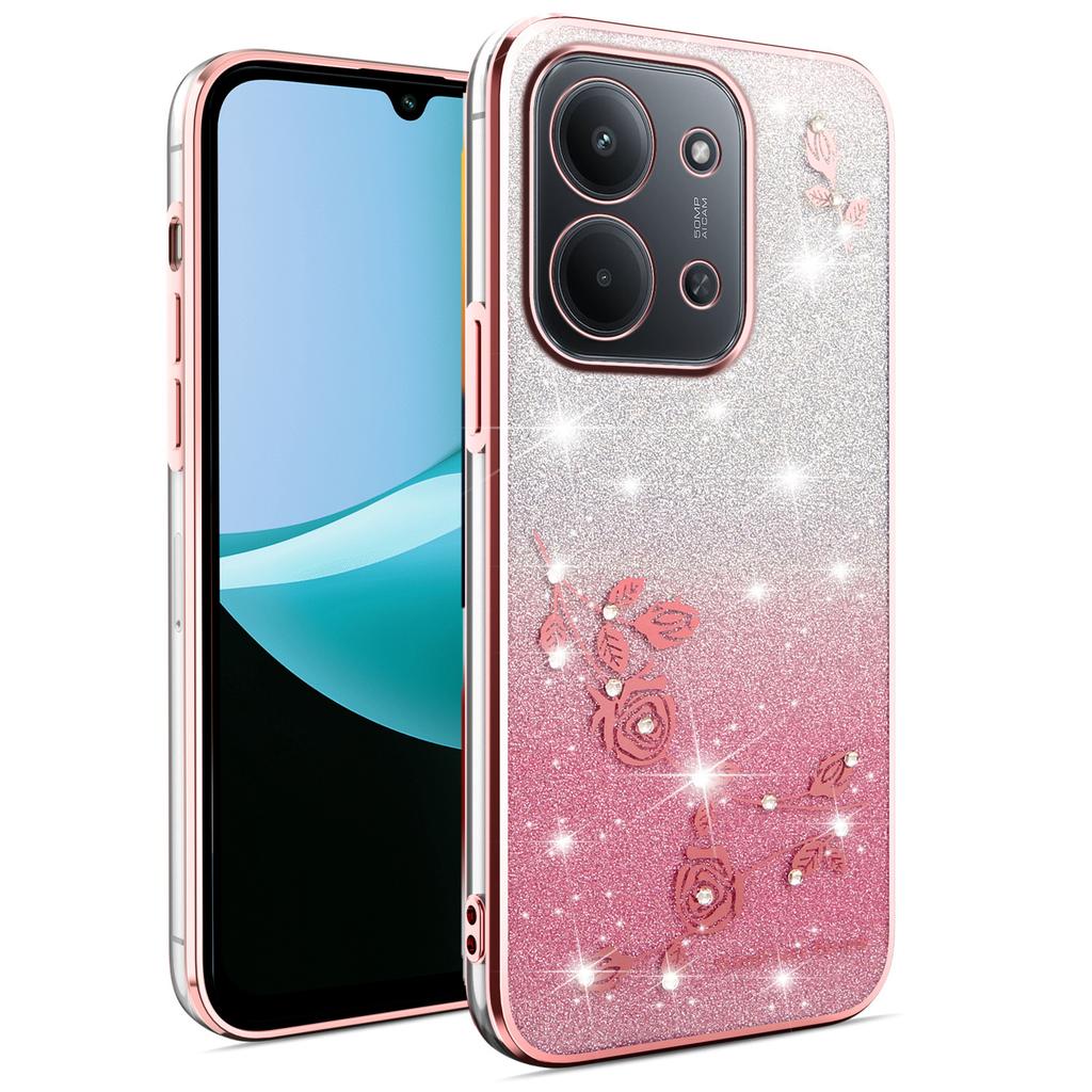 Phone Case For Xiaomi Redmi 15C 4G (EU) (173mm)/15C 5G (EU) (173mm)/Poco C85 4G (173mm) Flower TPU Flexible Gradient Back Cover