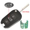 Jingyuqin Flip Remote Car Key 433MHz 4A HITAG AES Chip For Peugeot Expert 308 3008 2016+ Citroen C4 Cactus 2014- HU83 3 Buttons