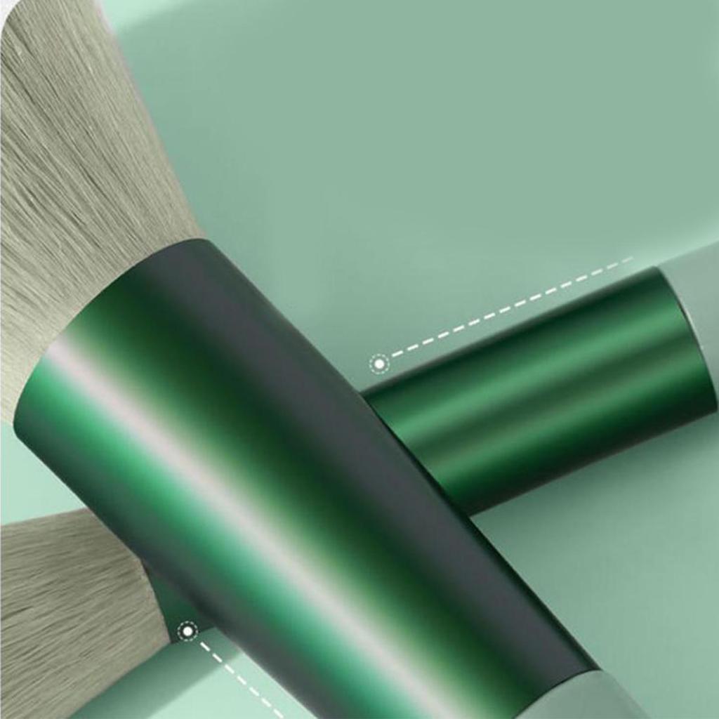 13pcs Makeup Brushes Set Synthetic Fiber Fluffy Strong Grasping Powder Eye Shadows Makeup Brushes Green