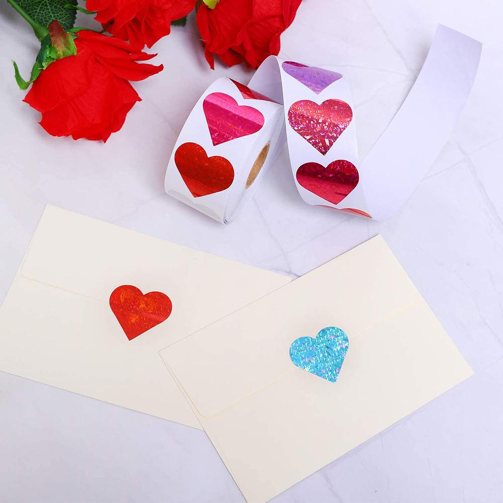 50-500pcs Heart Shape Love Valentine's Day Stickers Wedding Party Seal Labels Gift Decoration Wrap Tag Stickers Self-adhesive