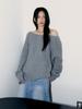OAFISH Off Shoulder Knit Zip-Up, Gray