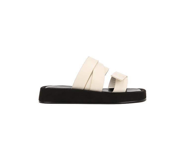 

[Su Yinyin of the same style] Wrap-around drag~ square head thick-bottomed beach vacation casual slippers women s sandals to wear in summer 35