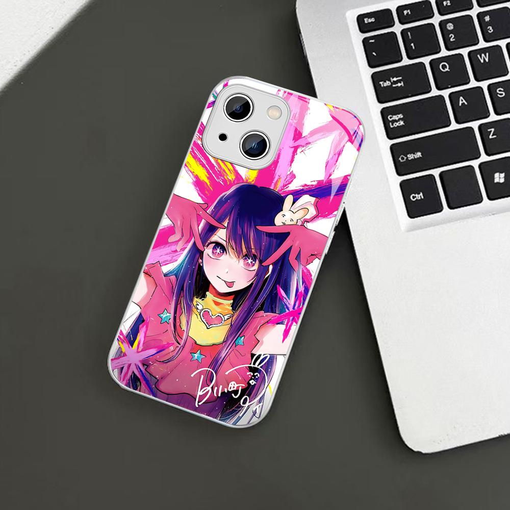 Oshi No Ko Anime Phone Case For IPhone 15 13 12 Mini 11 Pro XS Max X XR 14 Plus Tempered Glass Cover