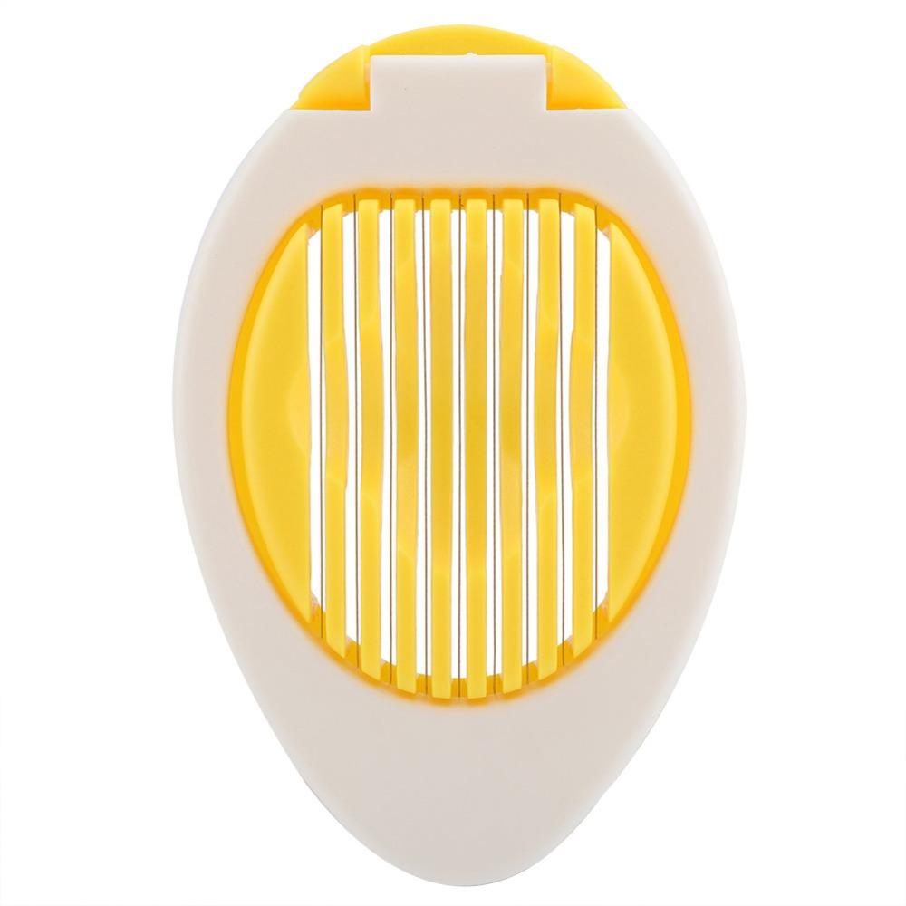 Plastic Stainless Steel Egg Slicer Lightweight Design Easy To Clean Egg Cutter Manual Operation Yellow White Egg Chopper