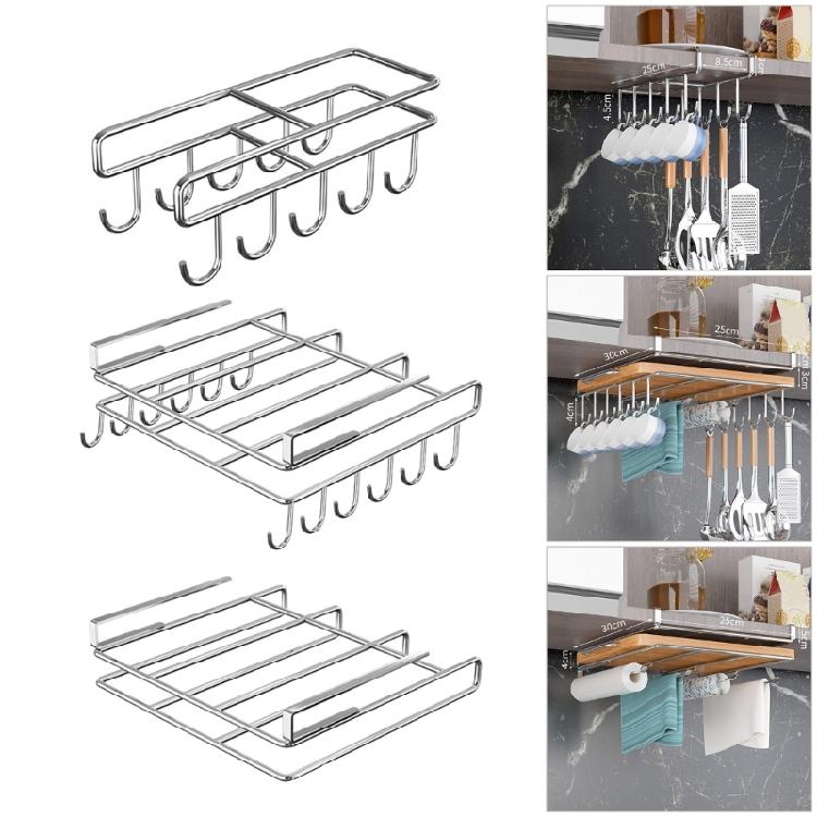 Space Saving Kitchen Wall Mount Rack For Pot Lid Storage Stainless Steel Hook Shelf With Strong Load Capacity